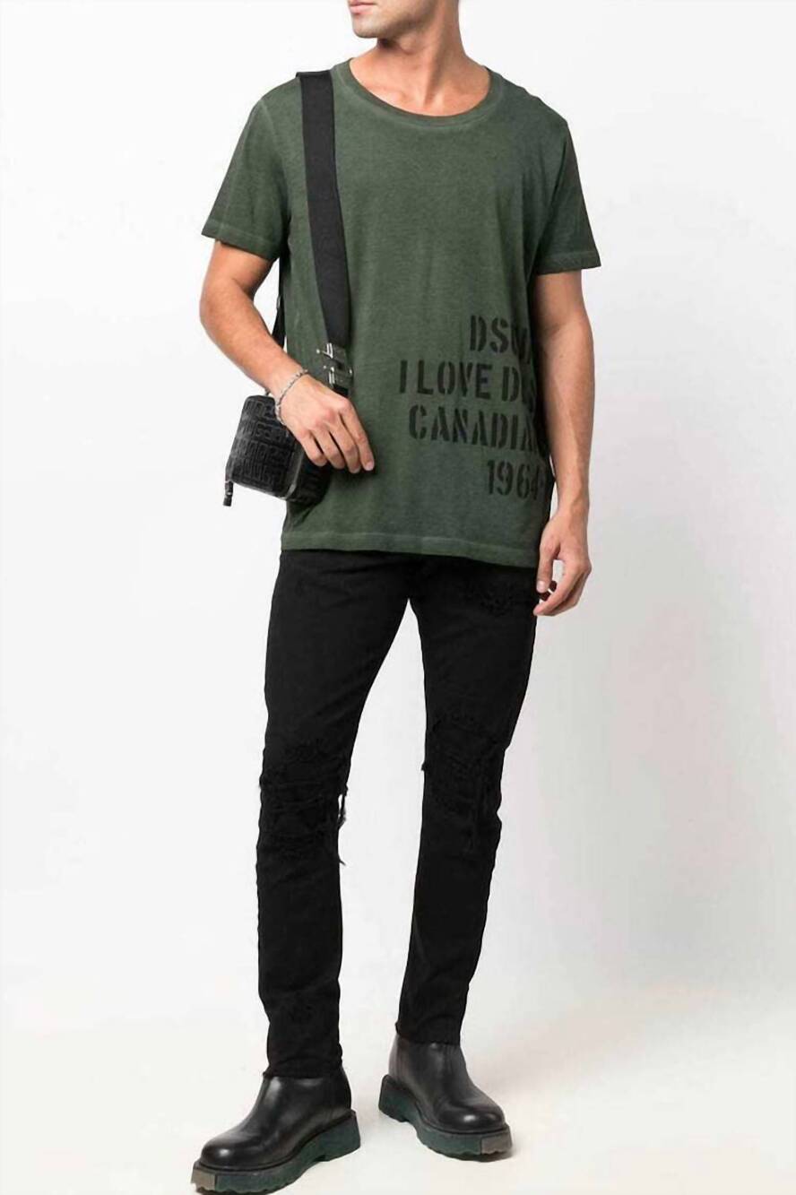 NEW DSQUARED2 love d&d cigar tee in green